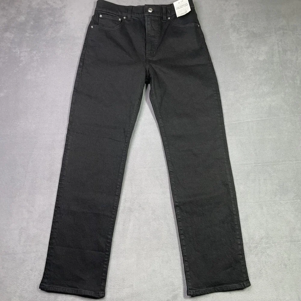 Madewell The Longline Straight Jeans Womens 28 Black Frost Magic Pockets NWT